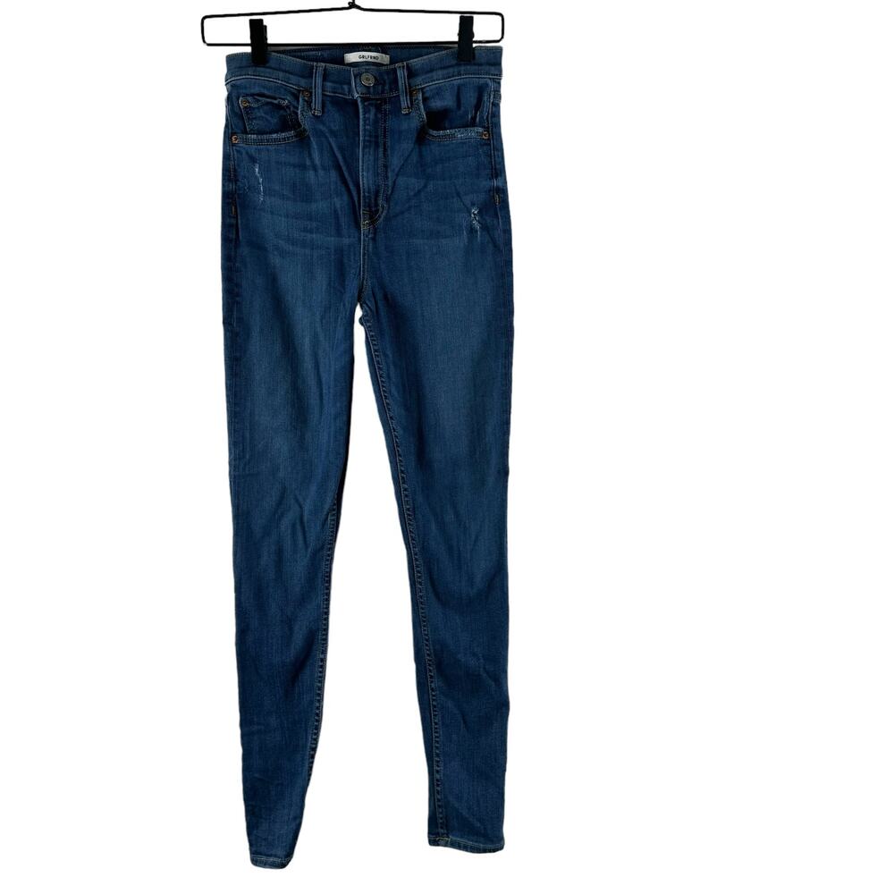 Grlfrnd Womens Kendall Jeans Skinny High Rise Stretch Med Wash Cotton Blend 27
